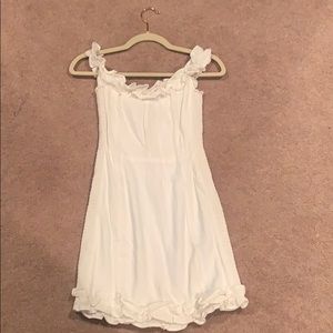 White ruffled mini dress
